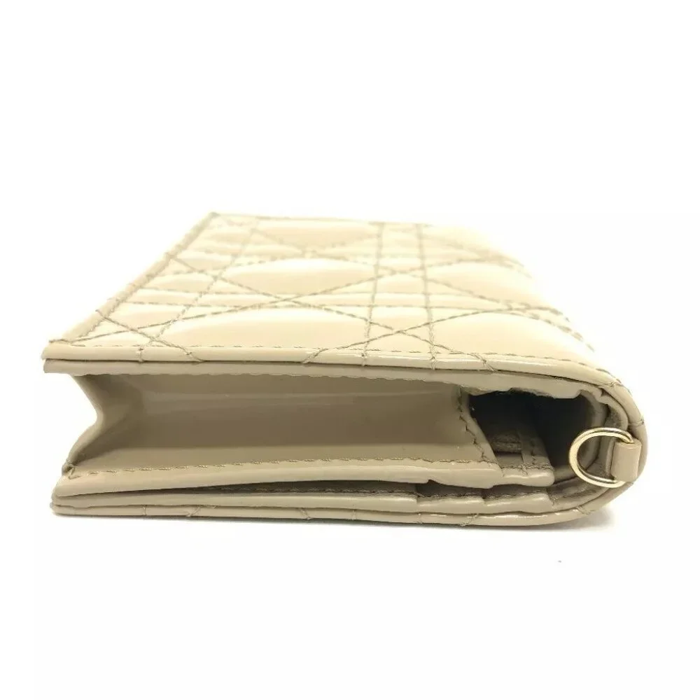CHRISTIAN DIOR LADY DIOR Cannage Mini Wallet Compact Bifold Wallet Unused